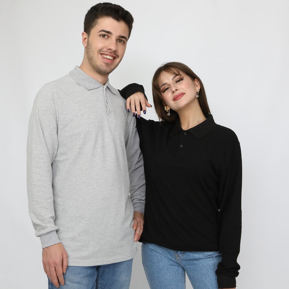 Polo Yaka Uzun Kollu Tişört