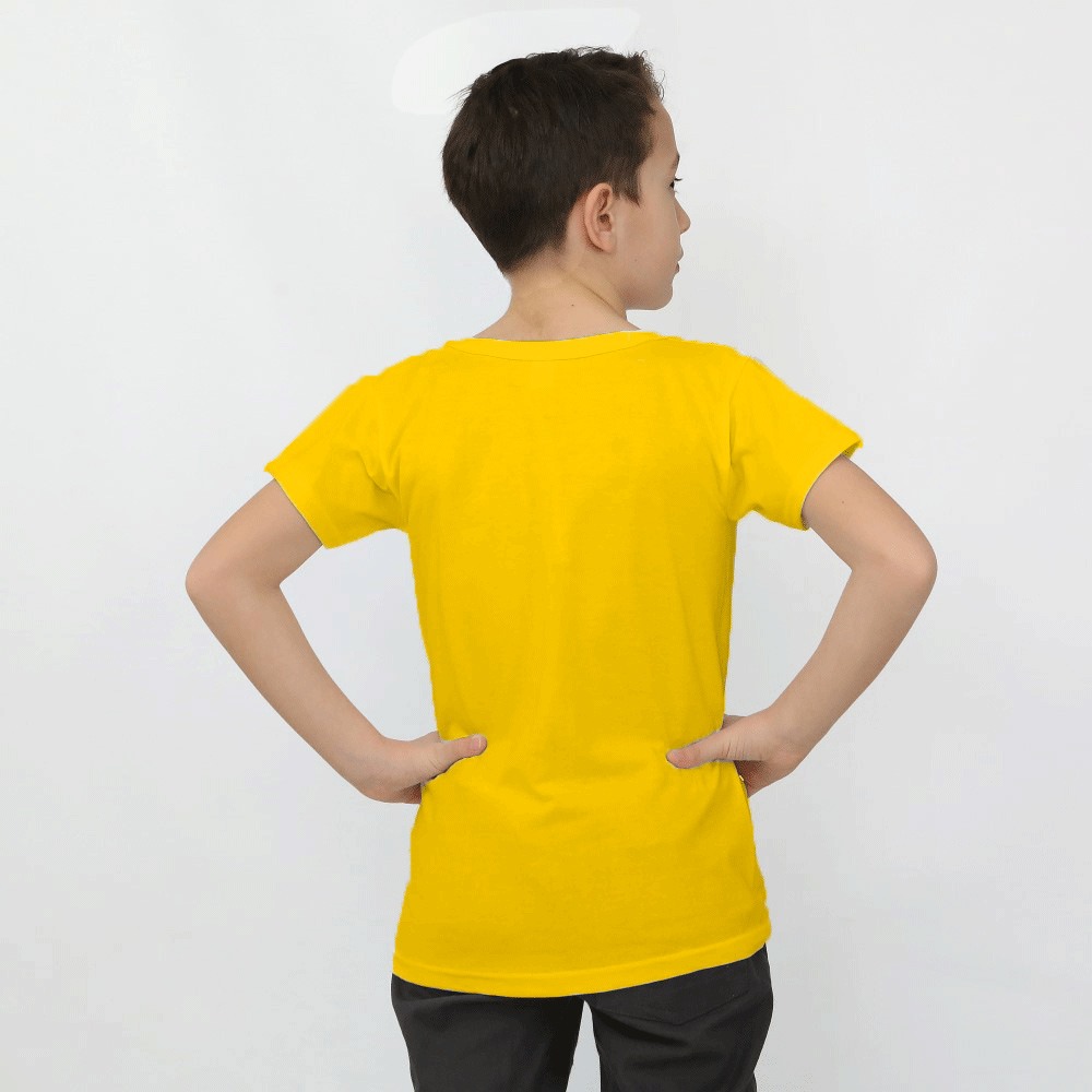  ÇOCUK SIFIR YAKA SARI TİŞÖRT